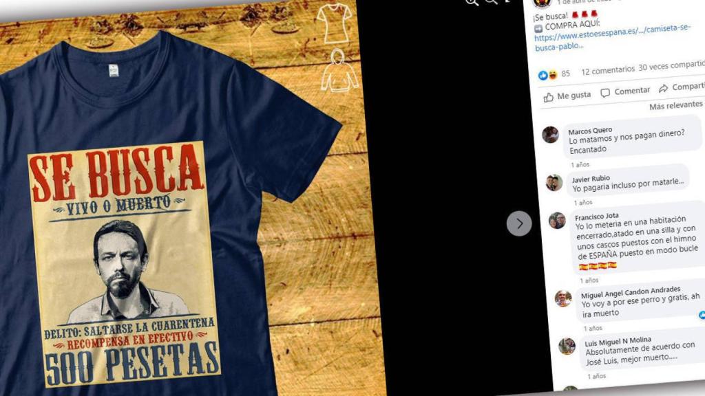 En el muro de Facebook de Esto Es España se podían leer mensajes delirantes hacia Iglesias.