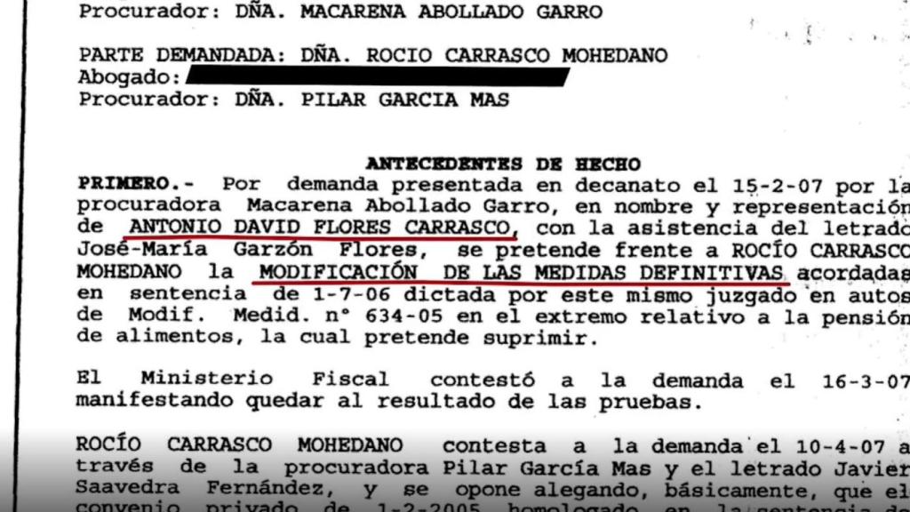 Imagen de la nueva modificación de medidas contra Carrasco.