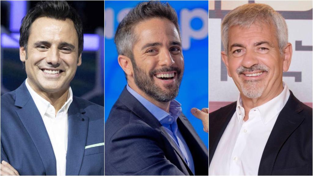 Ion Aramendi, Roberto Leal y Carlos Sobera en montaje de BLUPER.