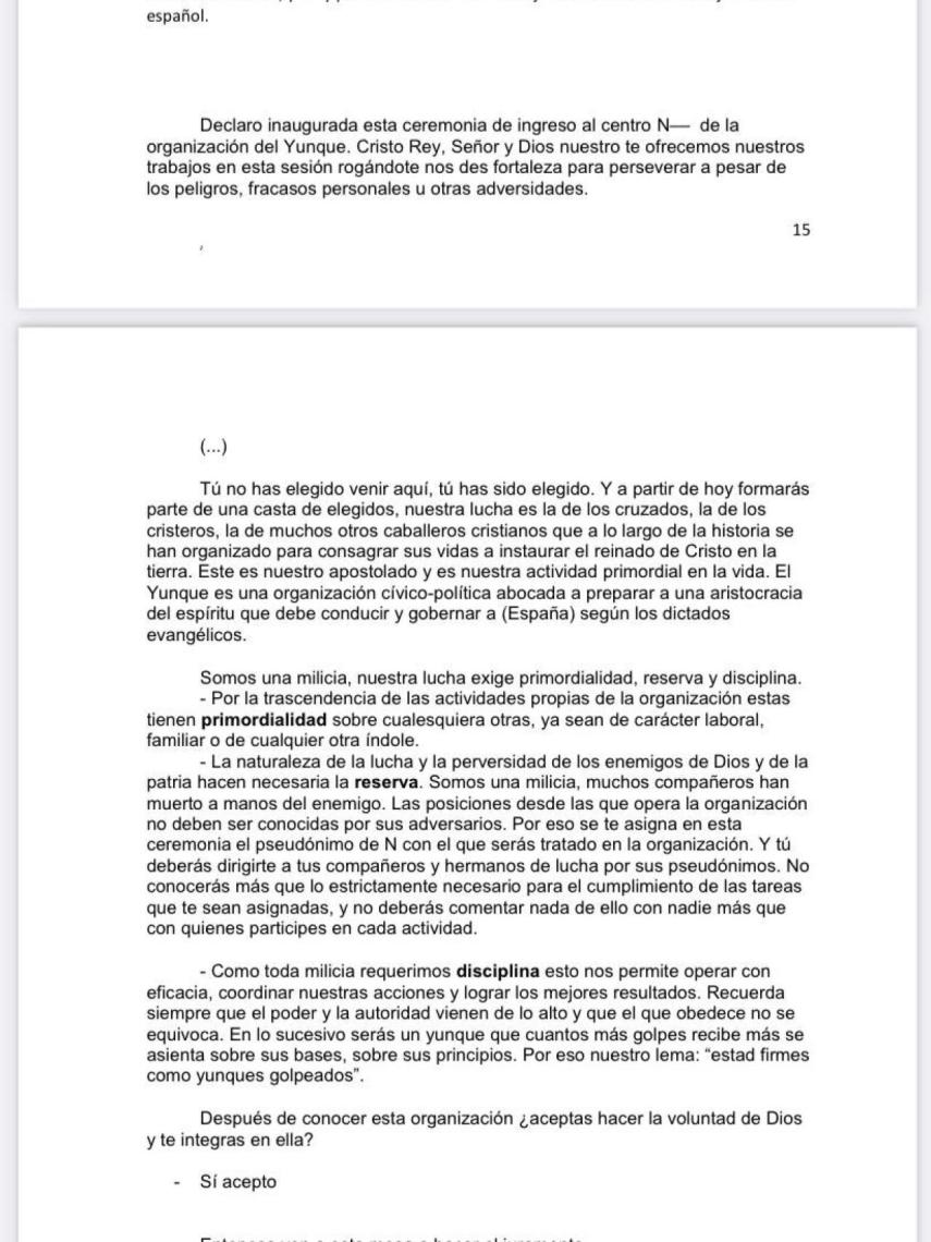 Juramento para entrar en El Yunque