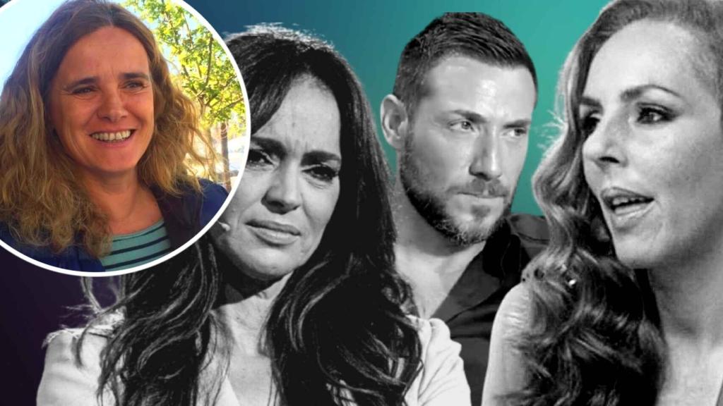 Raquel, Olga Moreno, Antonio David Flores y Rocío Carrasco en un montaje de Jaleos.