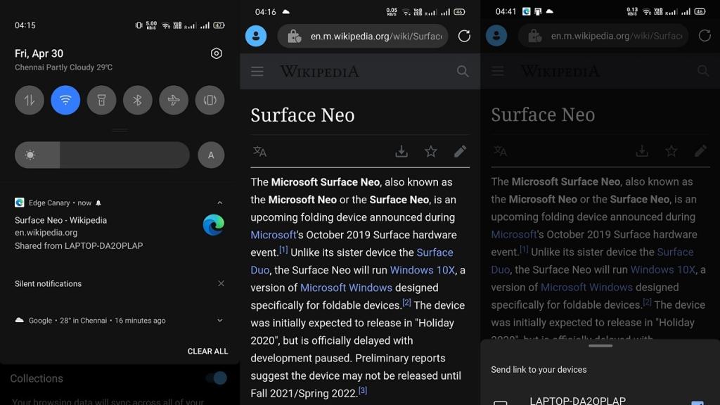 Microsoft Edge en Android