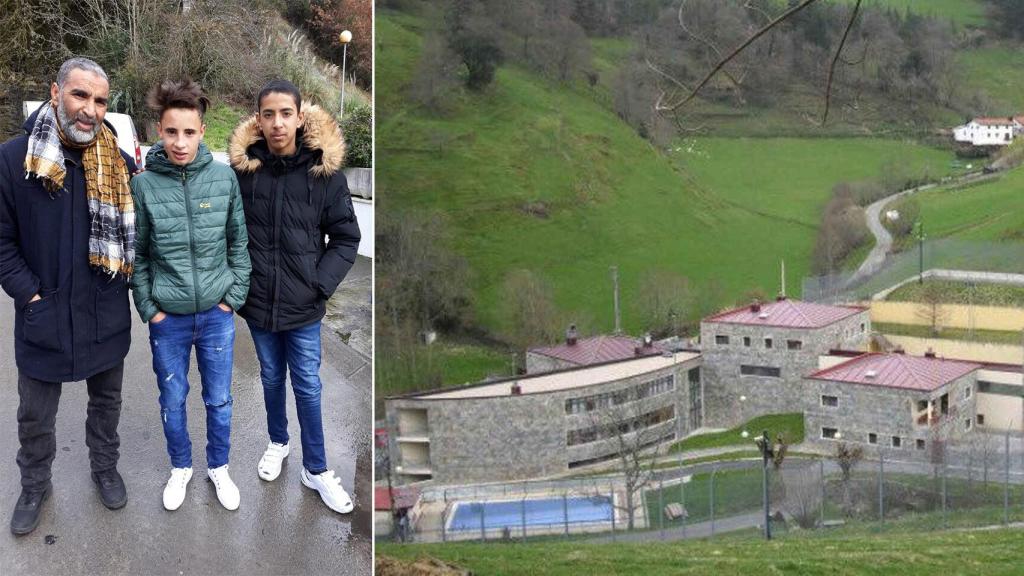 El imán de Fuente Álamo junto a Khalid (c) en una visita que realizó al centro de menores de Ibaiondo.