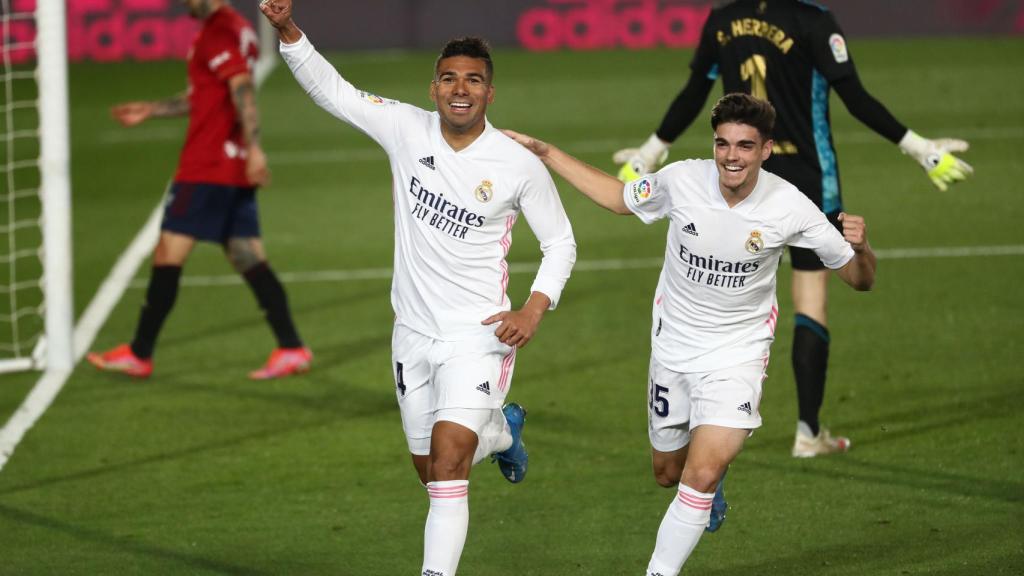 Casemiro celebra su gol a Osasuna