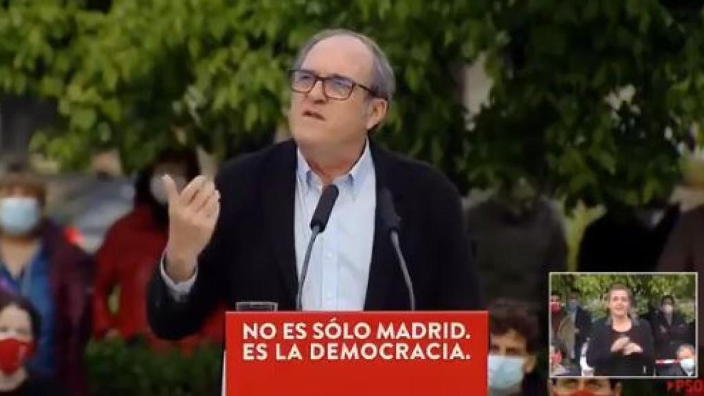 Gabilondo durante un mitin este sábado en Madrid.
