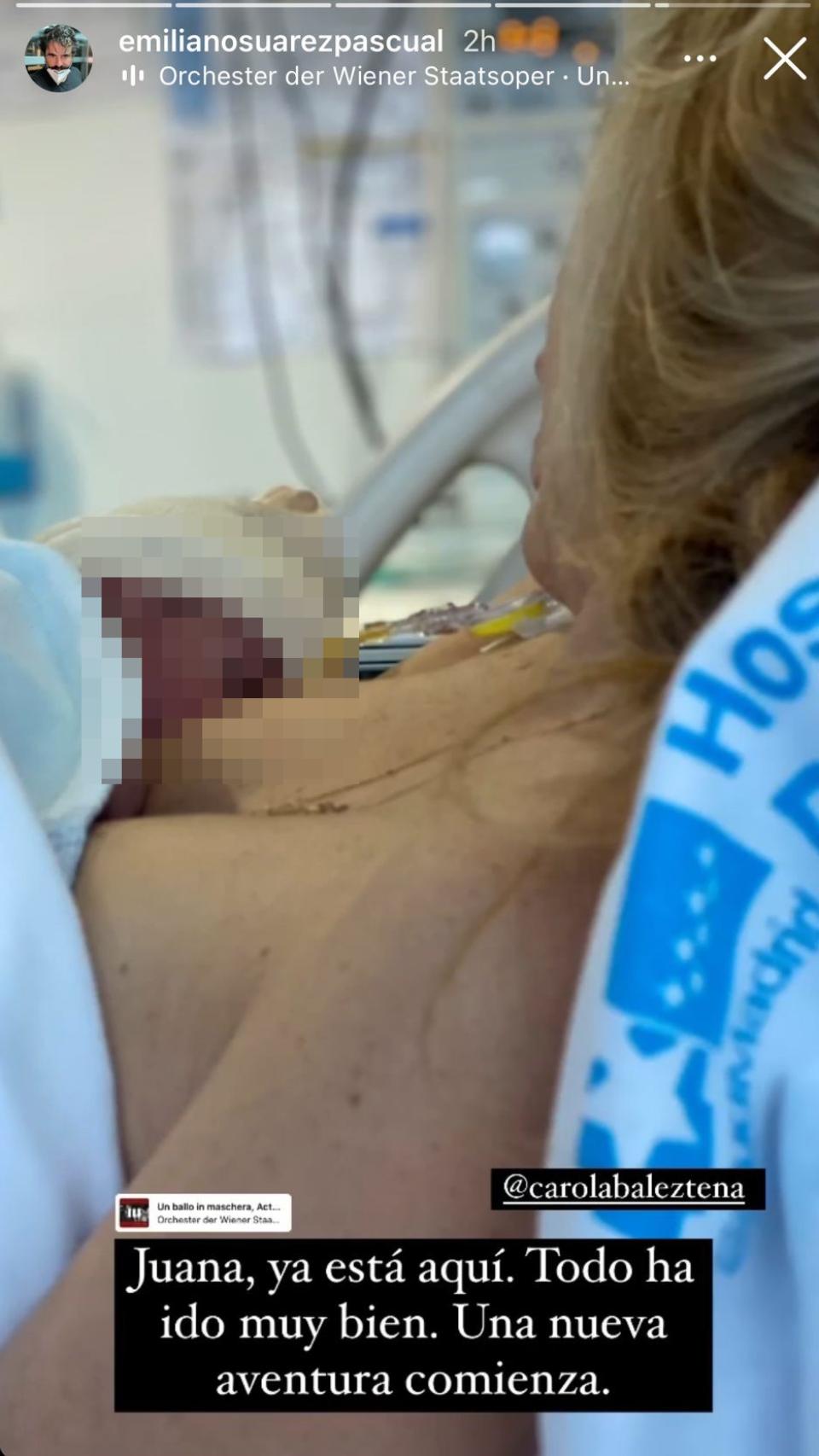 Emiliano Suárez ha dado la noticia con una imagen en sus 'stories'.