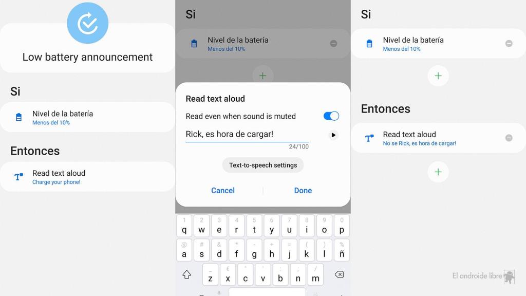 Rutina para batería baja