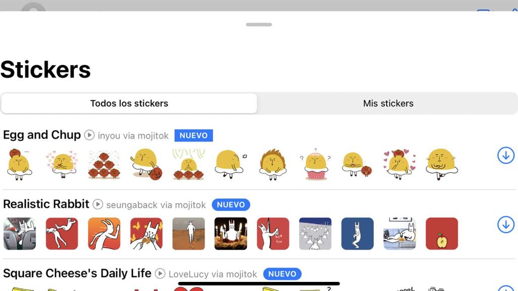 Packs de stickers en WhatsApp.