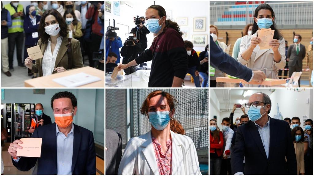 Los candidatos a la presidencia de la Comunidad de Madrid este martes 4 de mayo.