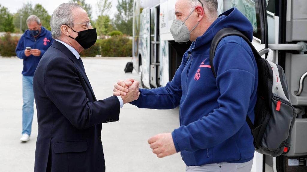 Florentino Pérez, junto a Pablo Laso