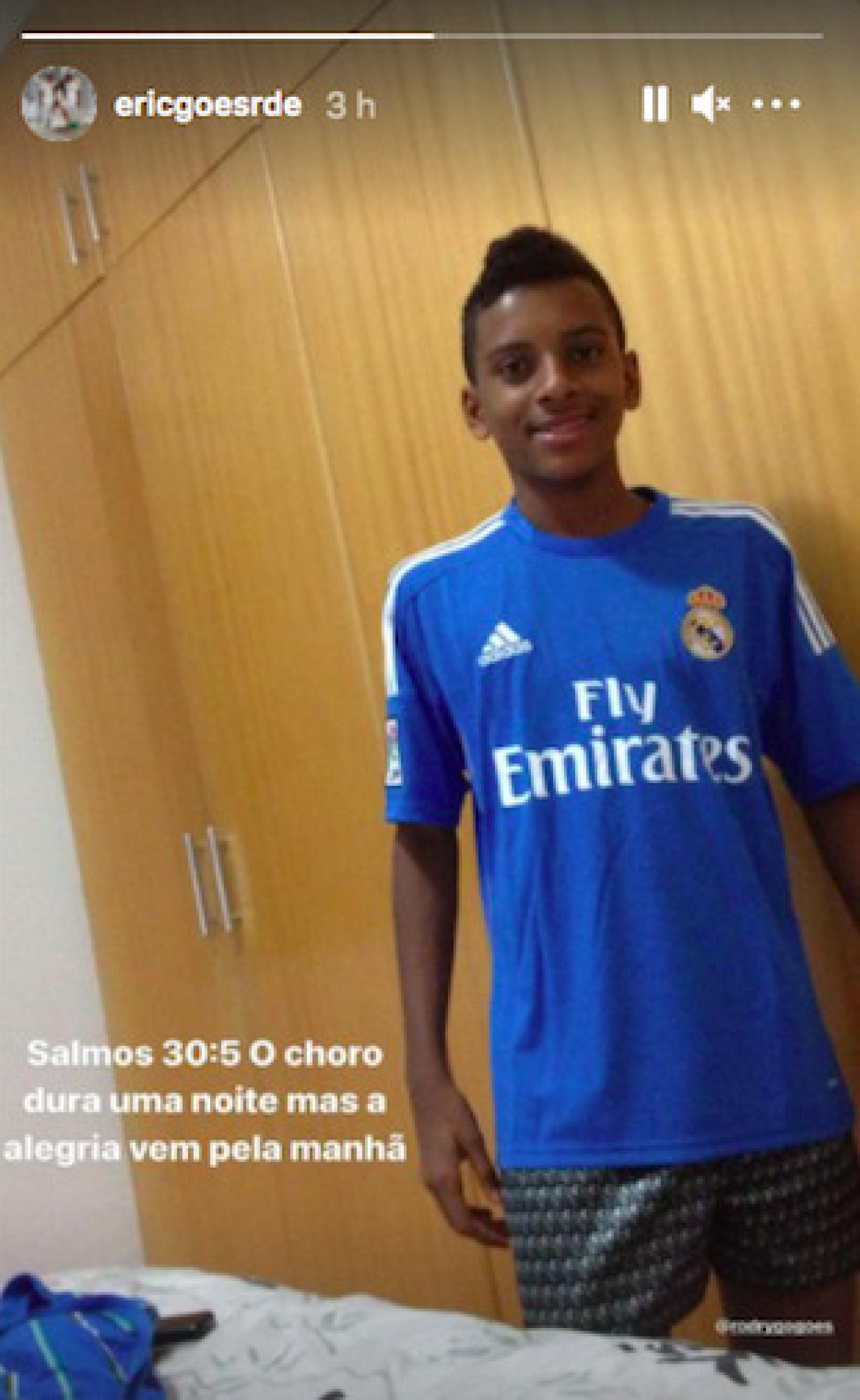 Rodrygo, de pequeño vestido del Real Madrid