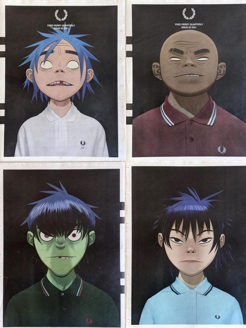 Los polos de Fred Perry lucidos por los personajes de Gorillaz.