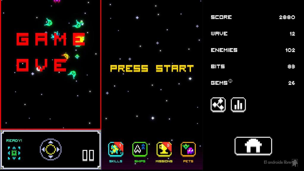 Puntuaciones en Arcadium Space War