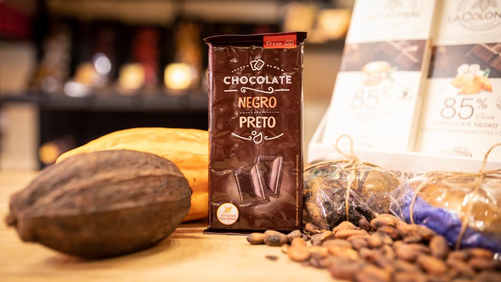 La tableta de chocolate negro de Dia.