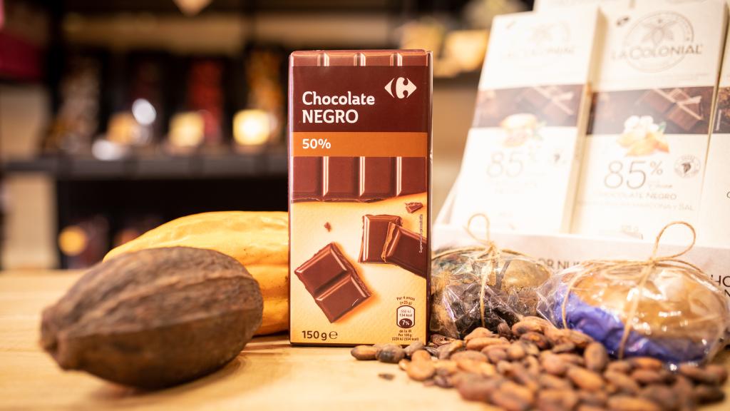 La tableta de chocolate negro de Carrefour.