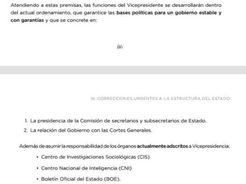 Documento de Podemos de 2016 para un gobierno de coalición con el PSOE./