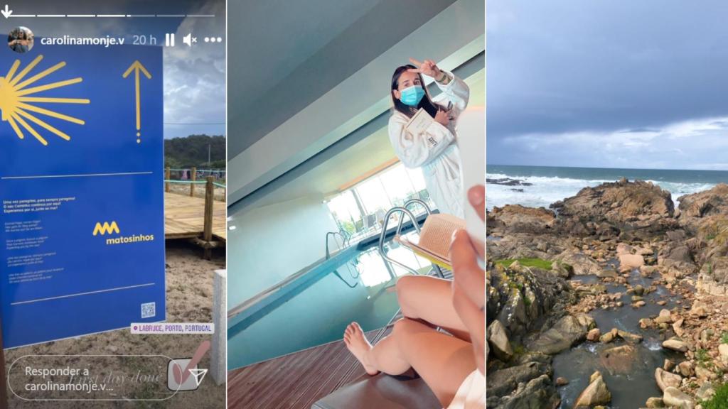 Varias imágenes de la escapada de Carolina Monje a Portugal.