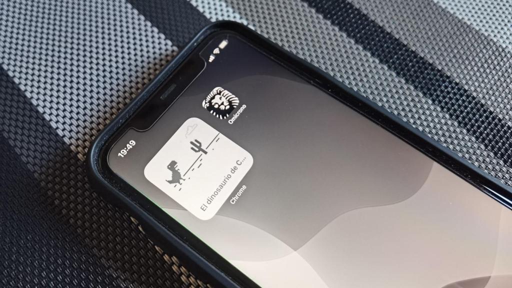 Juego del dinosaurio de Chrome en un iPhone