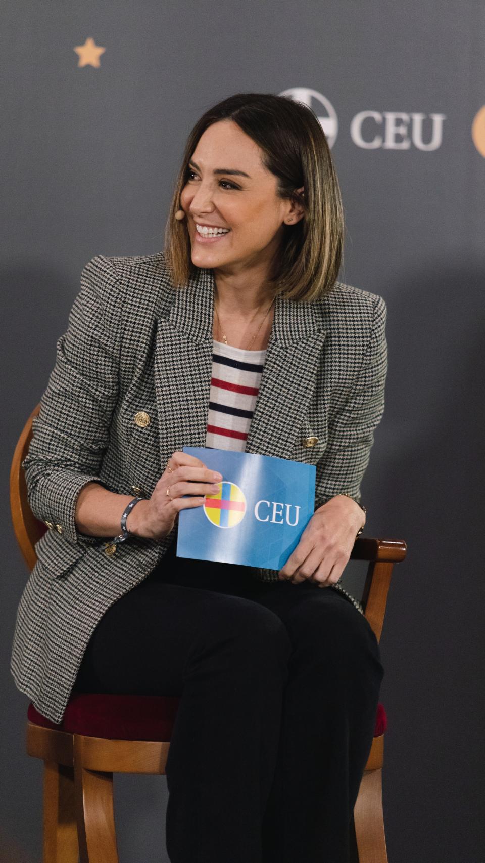 Tamara Falcó durante la presentación del libro editado por la Universidad CEU.