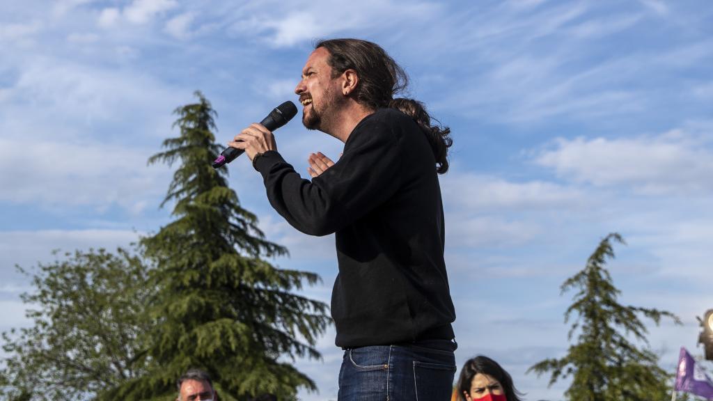 Pablo Iglesias en una imagen de campaña electoral, antes de cortarse la coleta.