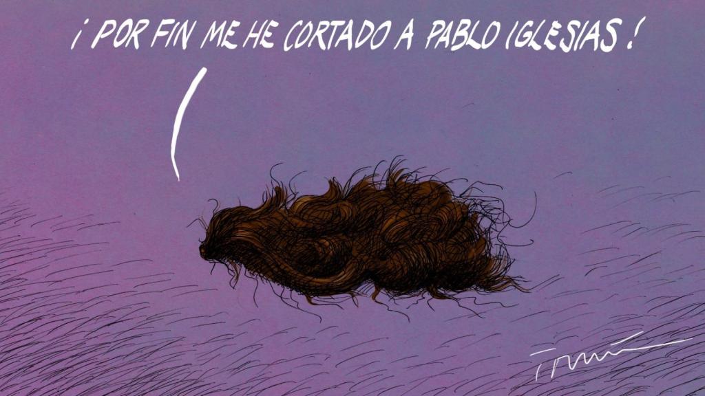 Pablo Iglesias se corta la coleta.
