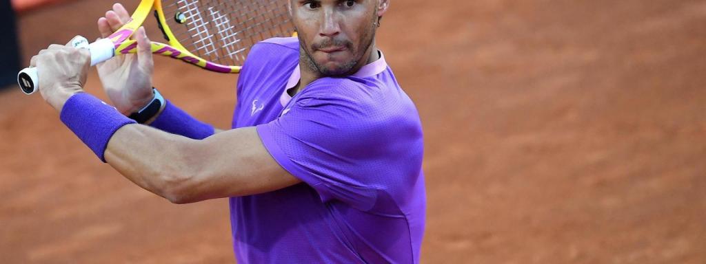 Nadal, durante el partido ante Sinner.