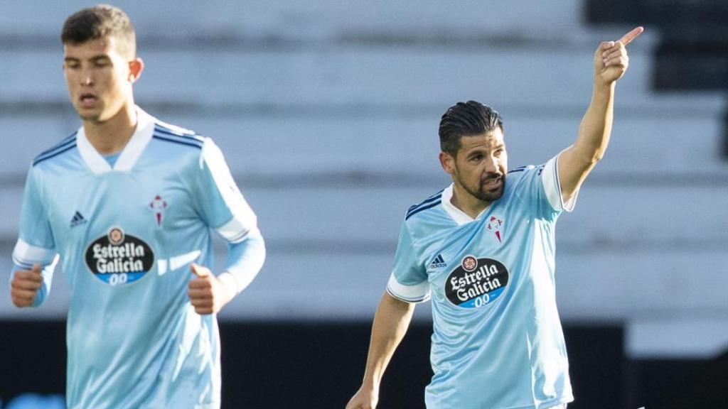 Nolito celebra su gol en el Celta - Getafe