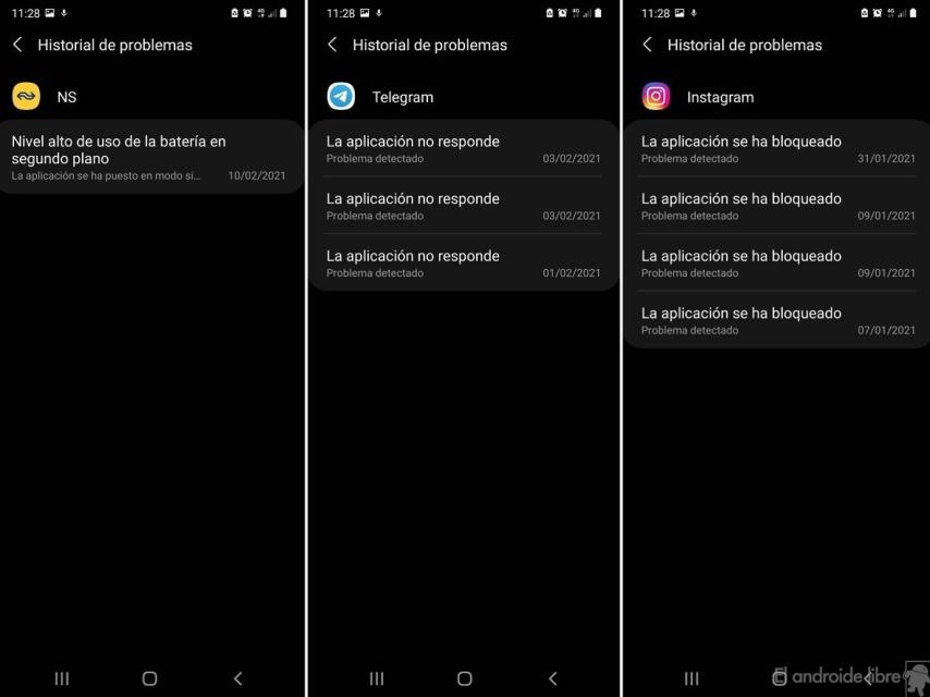 Samsung historial problemas apps