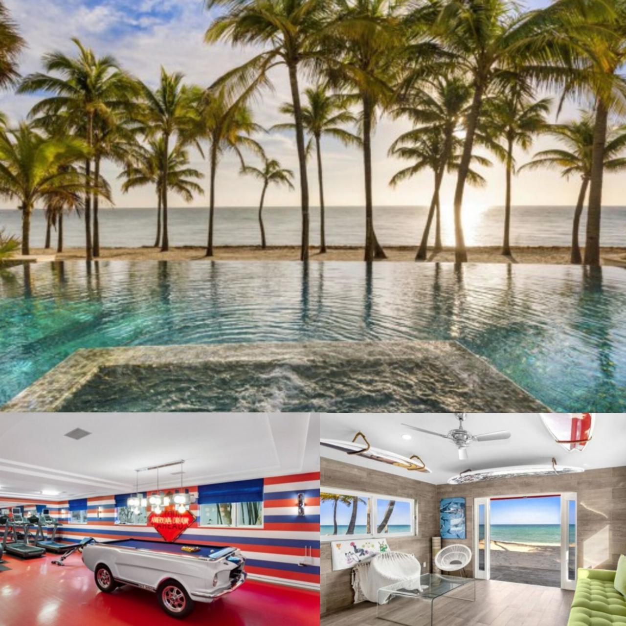 'Collage' con varias fotos de esa casa que acaba de venderse por 23 millones.