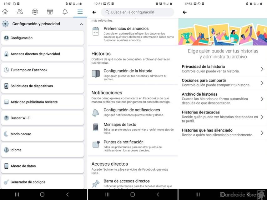 Facebook privacidad historias