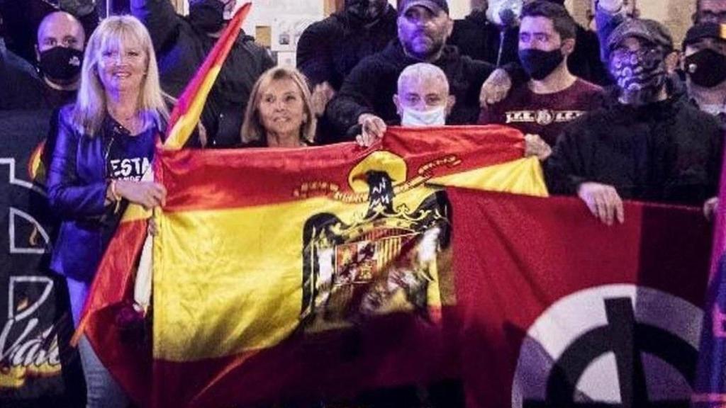 Marta durante una manifestación de ultraderecha