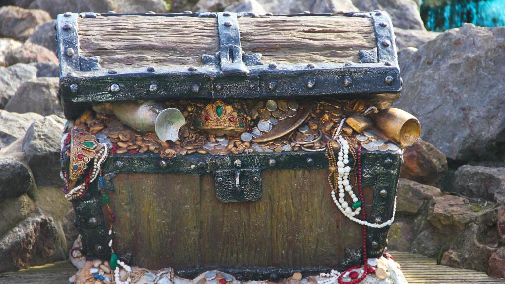 Representación de un cofre pirata del tesoro.