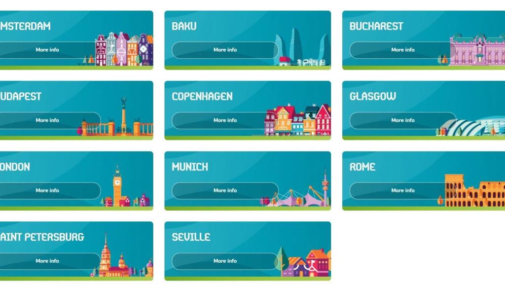 Las imágenes con las que caracteriza UEFA cada sede de la Eurocopa 2021