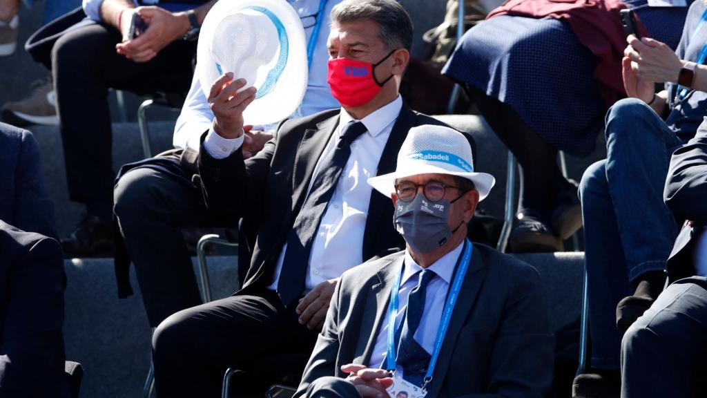 Joan Laporta, durante el Torneo Conde de Godó de 2021