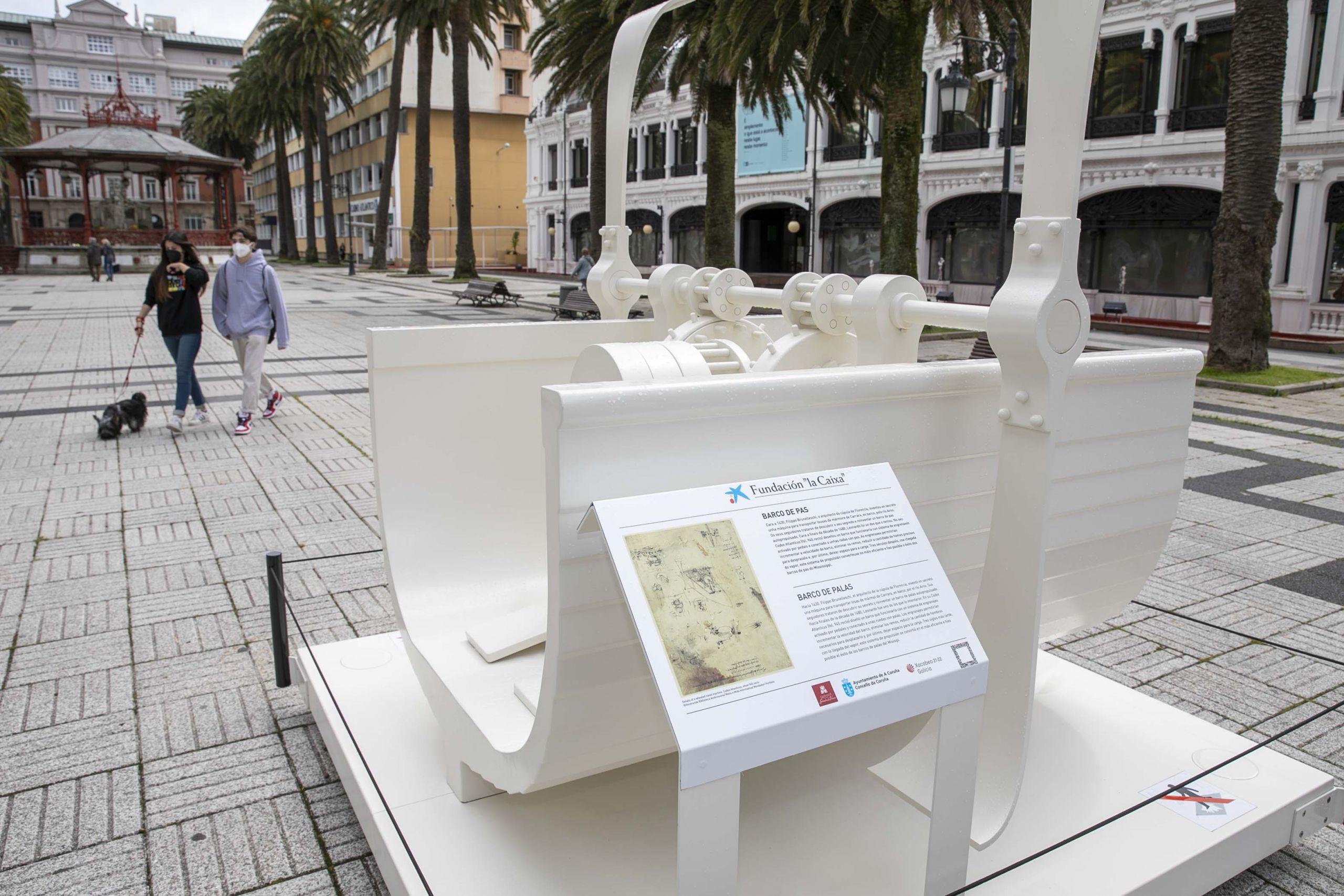 Parte de la exposición sobre Leonardo da Vinci (Concello da Coruña).