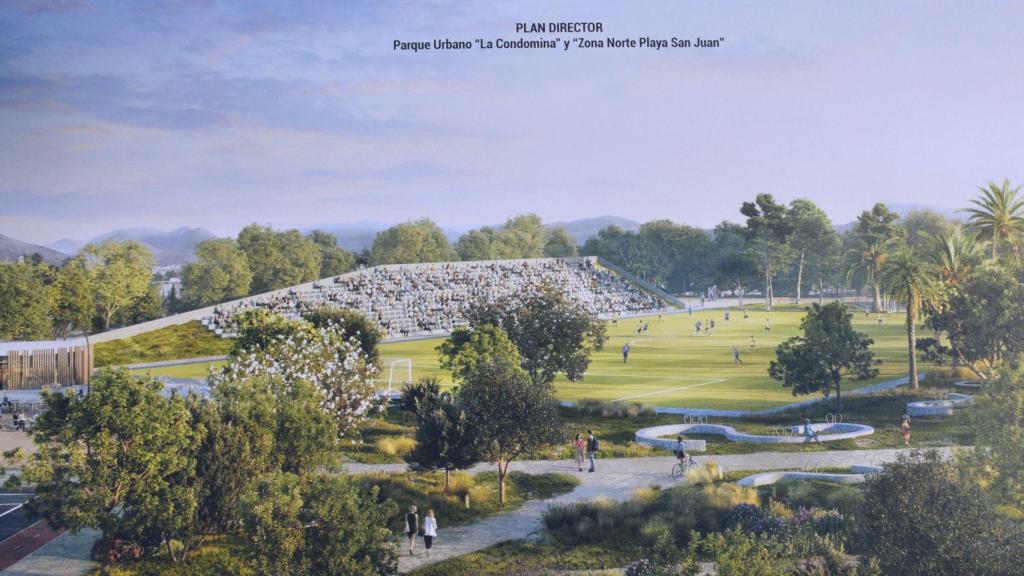 El proyecto completo, con campos de fútbol, rugby y rocódromo.