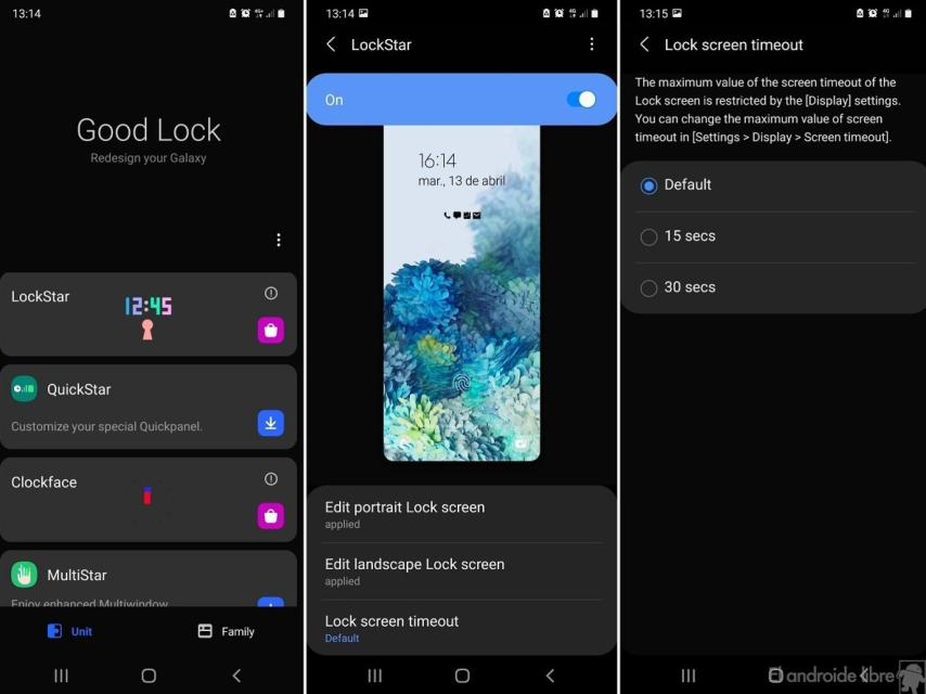 Samsung tiempo pantalla bloqueo