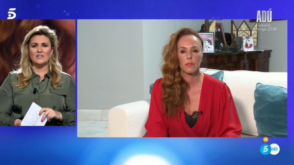 Rocío Carrasco durante su intervención en directo este miércoles por la noche.