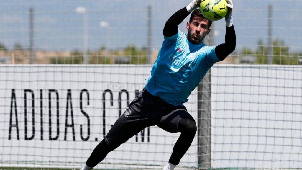 Diego Altube, durante un entrenamiento del Real Madrid