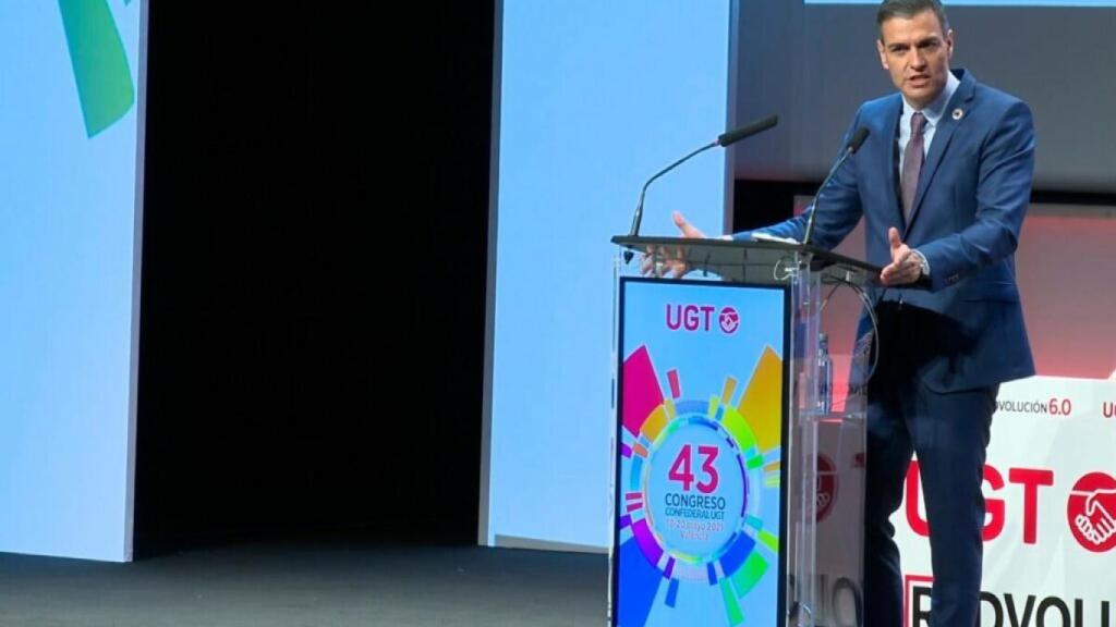 Pedro Sánchez interviene en el 43 Congreso Confederal de UGT.