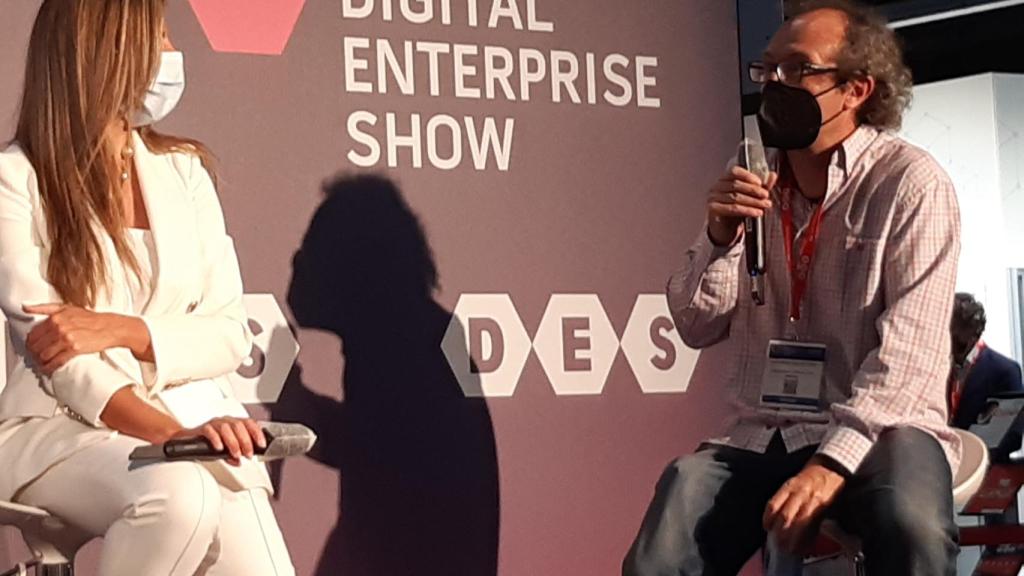 Los investigadores de la Universidad Carlos III de Madrid, Teresa Rodríguez de las Heras y Jose Manuel Molina, en DES 2021.