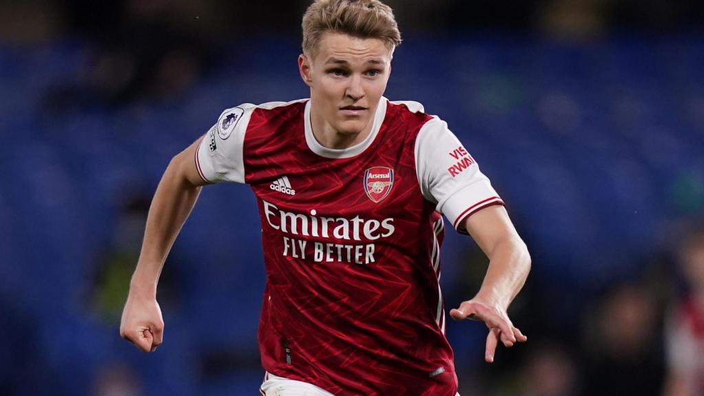 Odegaard durante un partido del Arsenal