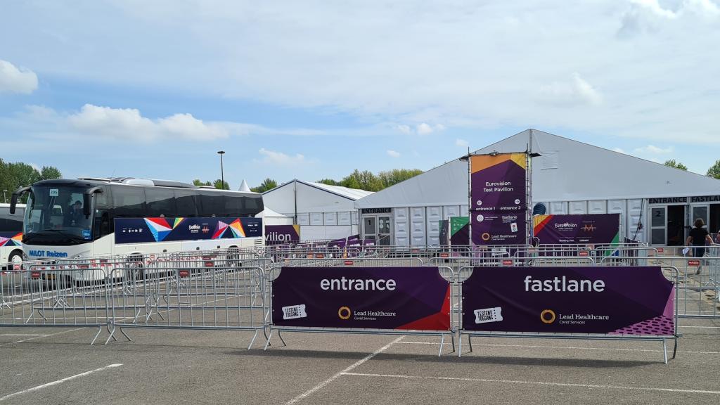Imagen del pabellón de test de antígenos de Eurovisión