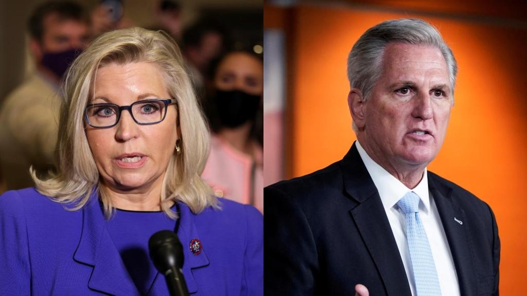 Los republicanos: Liz Cheney y Kevin McCarthy.
