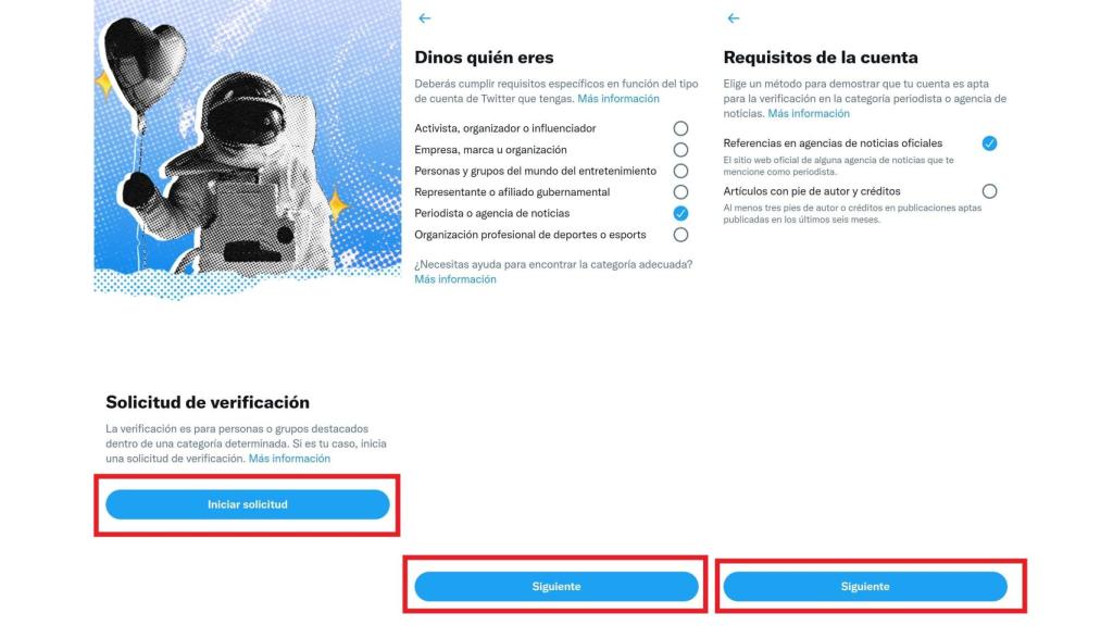 Verificación de cuenta de Twitter
