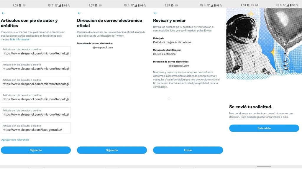 Verificar la cuenta de Twitter