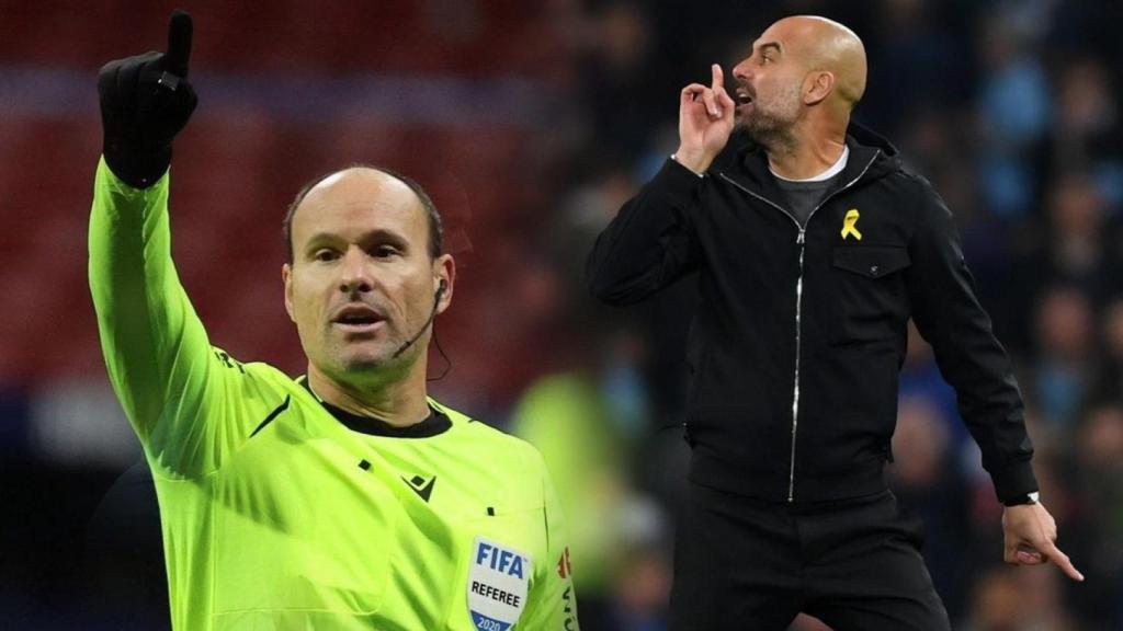 Mateu Lahoz y Pep Guardiola, en un fotomontaje
