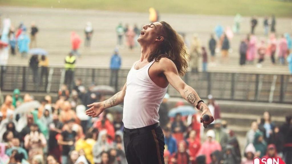 El cantante de Måneskin, Damiano David, en O Son do Camiño 2018.