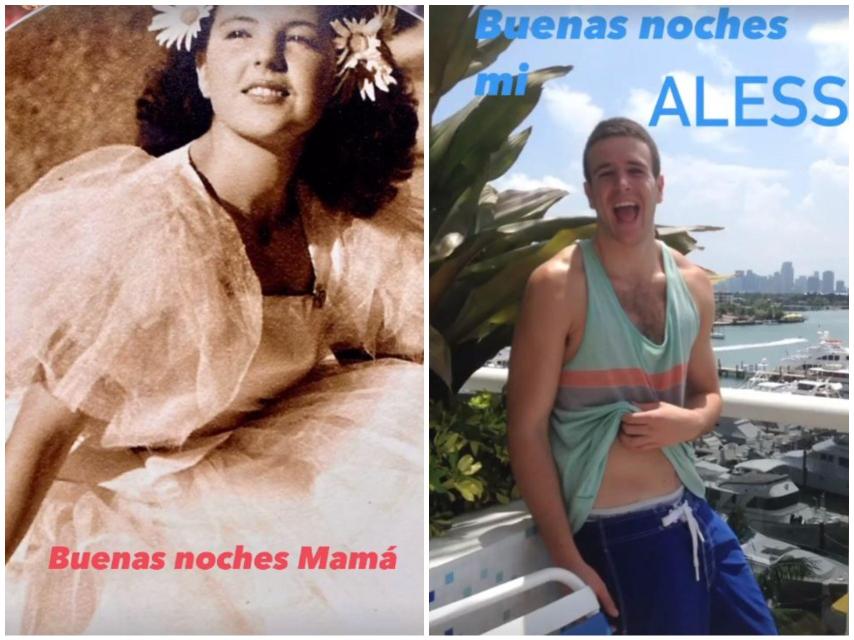 Ana Obregón quiso dar las buenas noches a su madre y a su hijo.