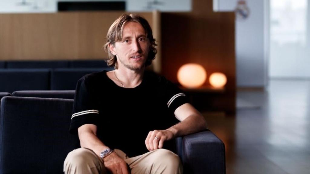 Luka Modric, durante la entrevista tras su renovación con el Real Madrid